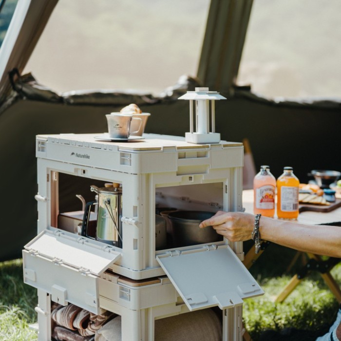 Складаний контейнер Naturehike CNK2450XB020, 23 л, бежево-сірий, укр, укр