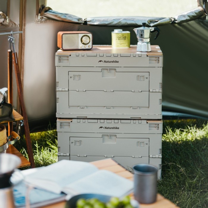 Складаний контейнер Naturehike CNK2450XB020, 23 л, бежево-сірий, укр, укр