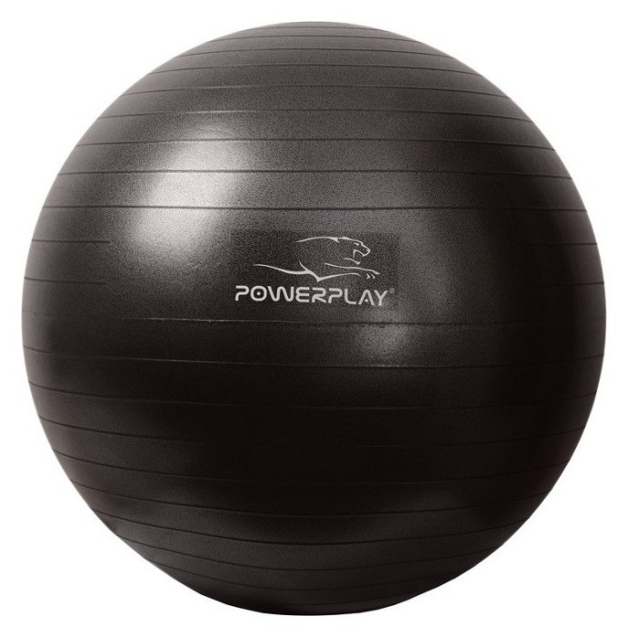 М'яч для фітнесу (фітбол) PowerPlay 4001 Ø65 cm Gymball Чорний + помпа