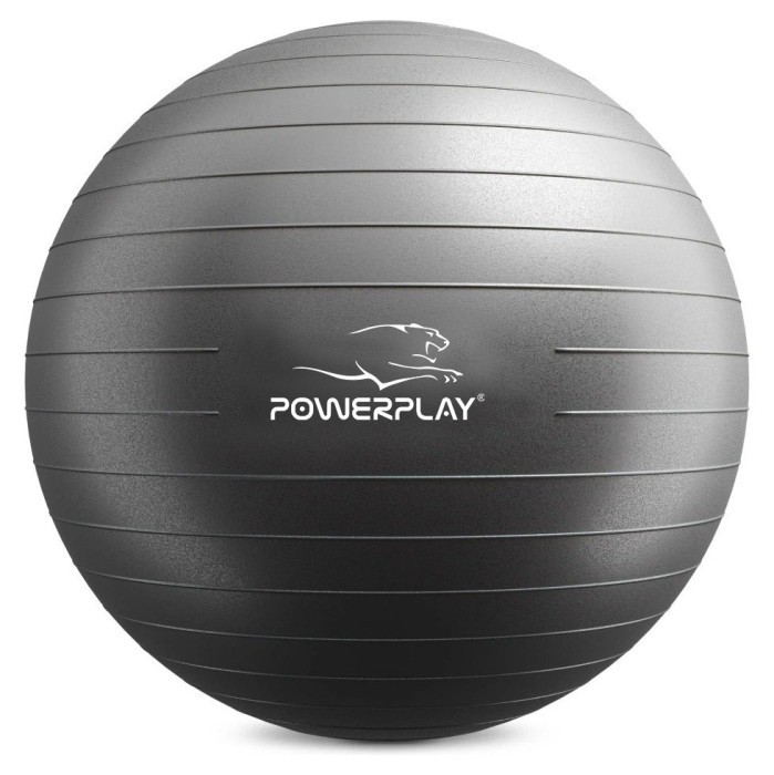 М'яч для фітнесу (фітбол) PowerPlay 4001 Ø65 cm Gymball Чорний + помпа
