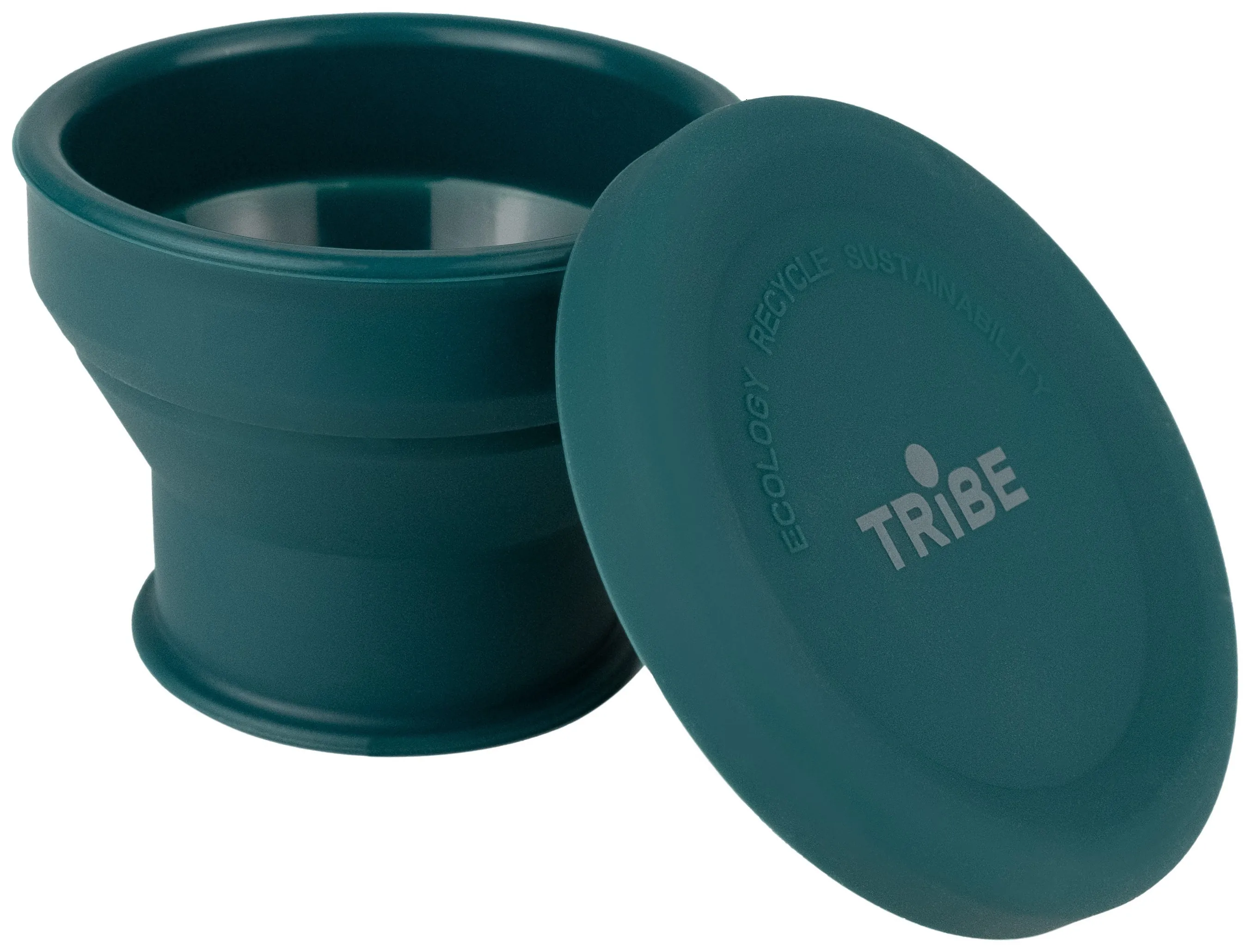 Стакан Tribe Collapsible Shot 90 мл з кришкою силіконовий T-FF-0030, ocean (T-FF-0030-ocean)