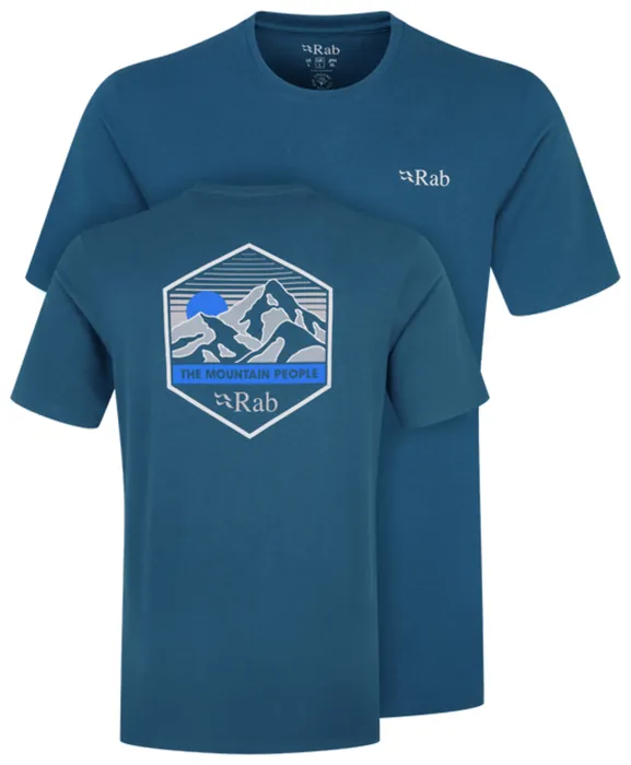 Футболка чоловіча Rab Stance Mountain Peak Tee, Tempest Blue