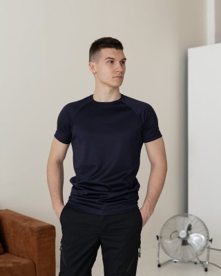 Тактична мілітарі футболка кулмакс темно-синя чоловіча Pobedov Ergo