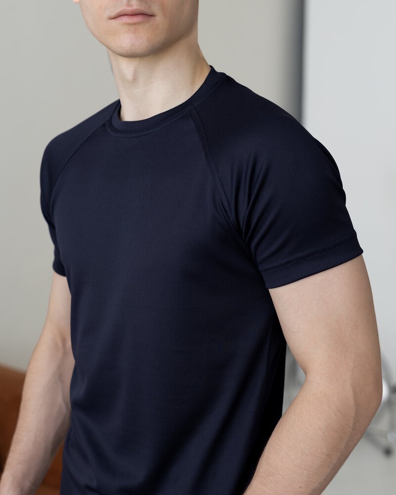 Тактична мілітарі футболка кулмакс темно-синя чоловіча Pobedov Ergo