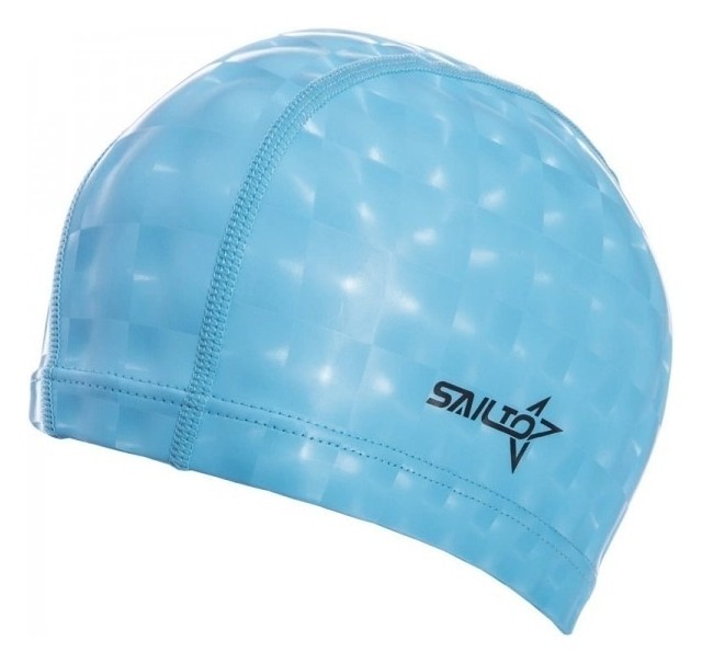 Шапочка для плавання SAILTO PL-5572 (поліуретан), блакитна, укр, укр