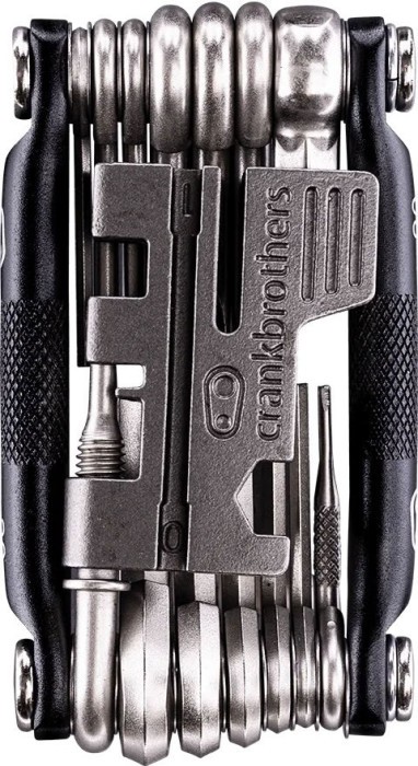 Мультитул Crankbrothers M20, 2/2.5/3/4/5/6/8мм, T10/Т25, Phillips #1/2, flat #1, инструмент для бескамерных шин ключи для спиц, выжимка цепи, черный