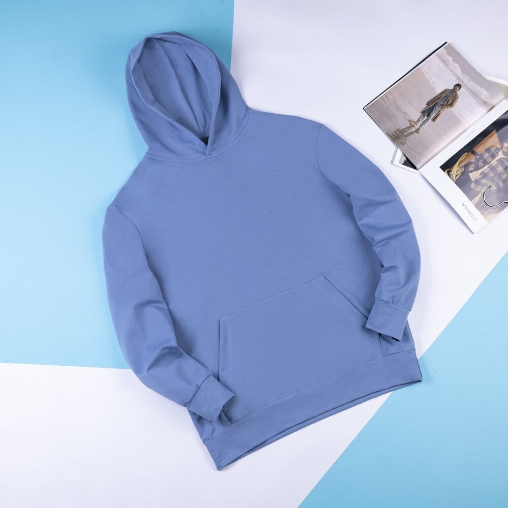 Чоловіче демісезонне худі з капюшоном світле синє Pobedov 001