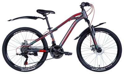 Велосипед 24&quot; Formula DAKAR AM DD 2024 (чорно-червоний (м))
