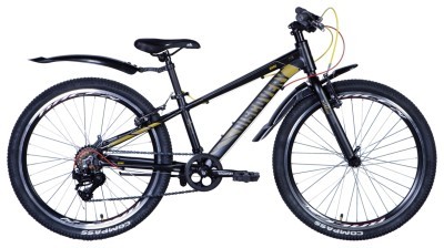 Велосипед 24" Discovery QUBE Vbr 2024 (черно-желтый (м))