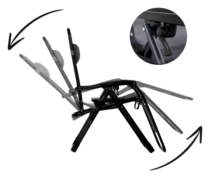 Раскладное кресло шезлонг LEOBRO Zero Gravity Premium Grey (LB-ZGC-G2-GRY)
