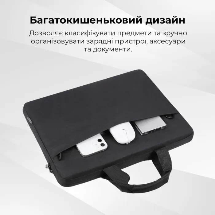 Комплект 3 в 1 (сумка, миша, килимок) WIWU 15.6" Genius Combo Set Black