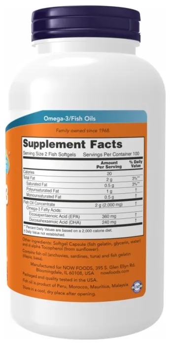 Omega-3 FO 1000mg 180/120 Fish Gelatin - 200 sgels