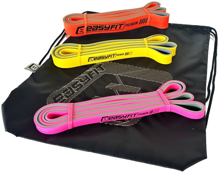 Набор двухслойных резинок для подтяжки EasyFit Premium 7-45 кг (3 шт)