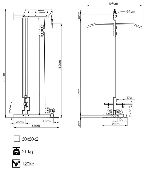 Тяга настінна Marbo Sport MS-W103 2.0
