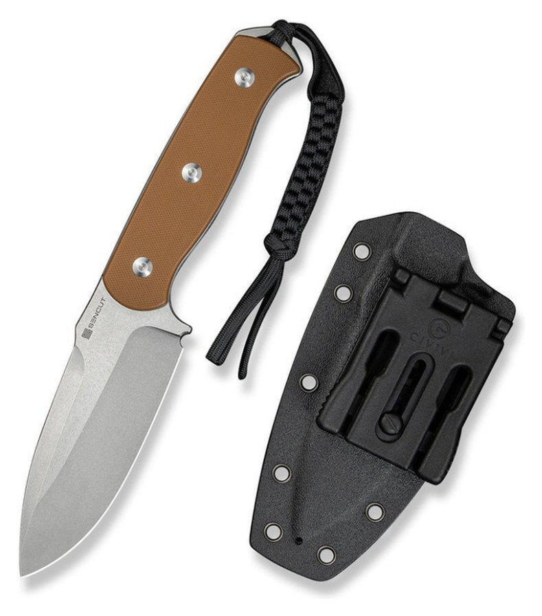 Ніж фіксований мисливський Sencut Toxodon, (11.6 см) 9Cr18MoV / G10 коричневий, укр, укр