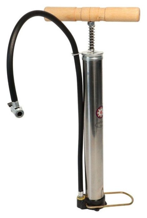 Насос напольный ручной VLT QT-021S Пластик черный с коричневым AV (Schrader) 300мм