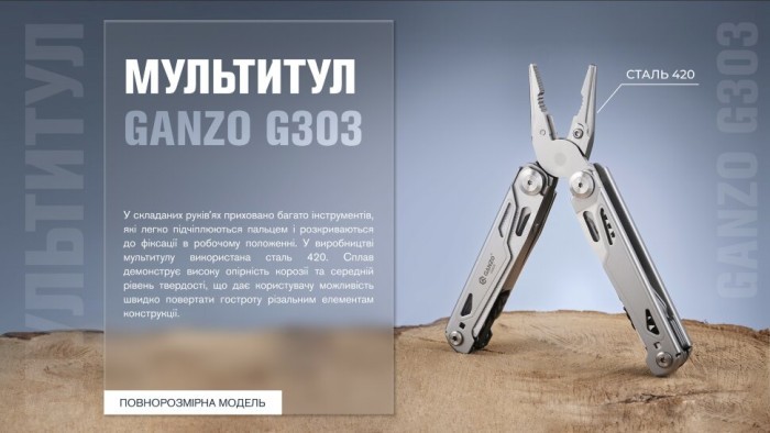 Мультитул Multi Tool Ganzo G303, укр, укр