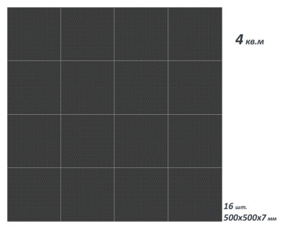 Комплект защитного покрытия из литой резины под лаву, штангу, гантели, 2х2 м.