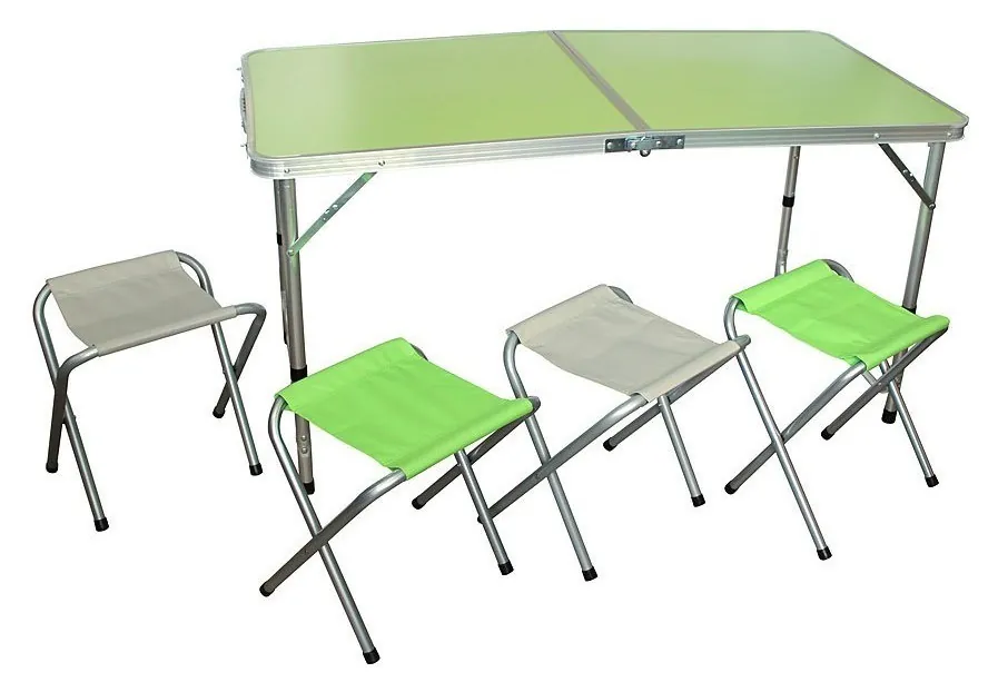 Меблі кемпінгові в комплекті Saxifraga JUNKET Apple green/light grey (SOFT17U1Y) (60x120x55/62/70 см apple green/light grey)