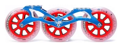 Триколісний сет для роликів FE Ultrasonic 125 mm Lazerwheelz синій