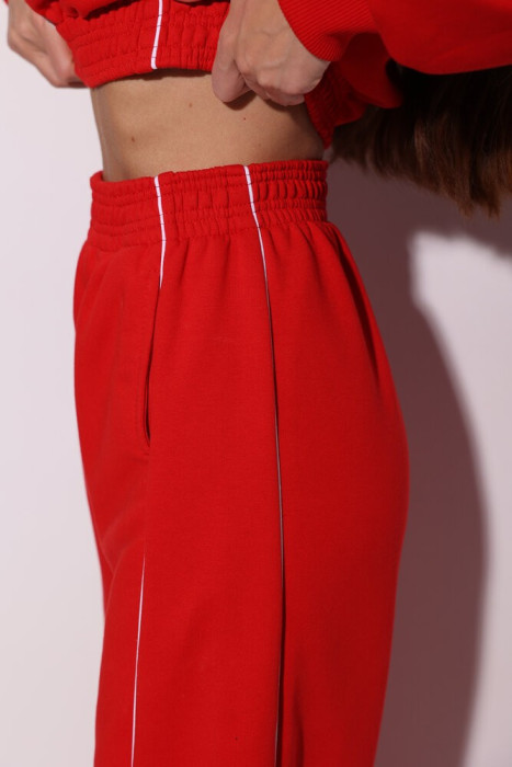 Костюм женский с карманами Slavni красный, Костюм Slavni Tenzi женский на молнии красный