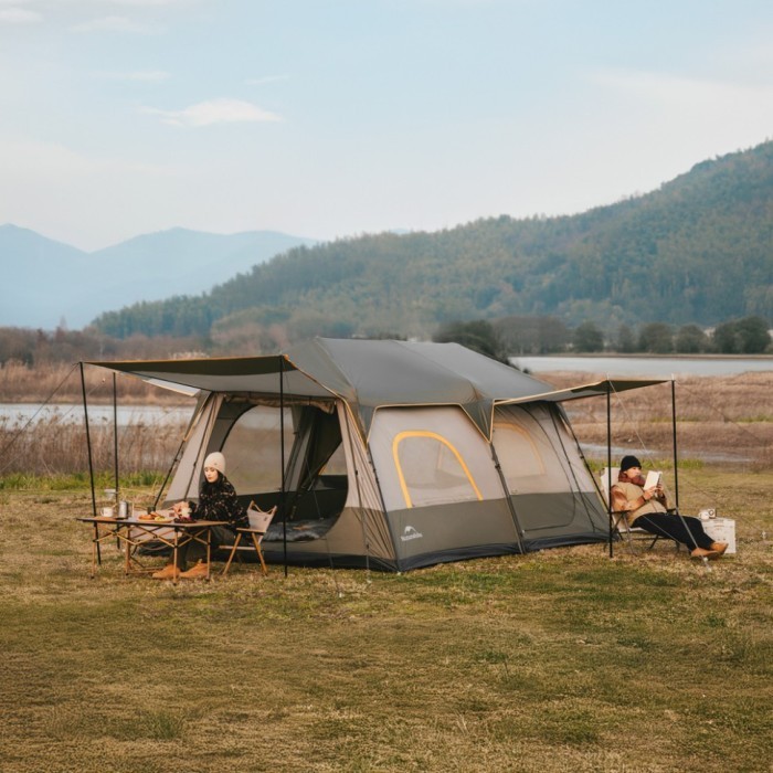 Намет шестимісний Naturehike Cape 8.4 CNK2450WS050 з швидким розкриттям, сіро-коричневий