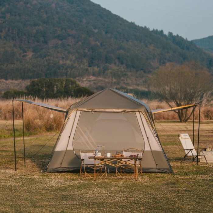 Намет шестимісний Naturehike Cape 8.4 CNK2450WS050 з швидким розкриттям, сіро-коричневий