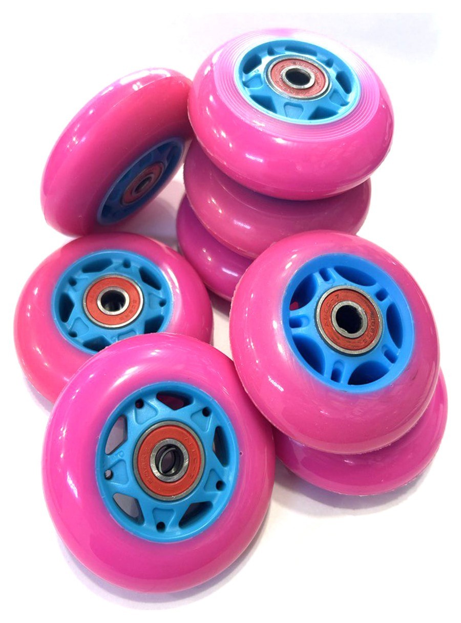 Набор колес для роликов 76мм Bavar Sport (розовый)