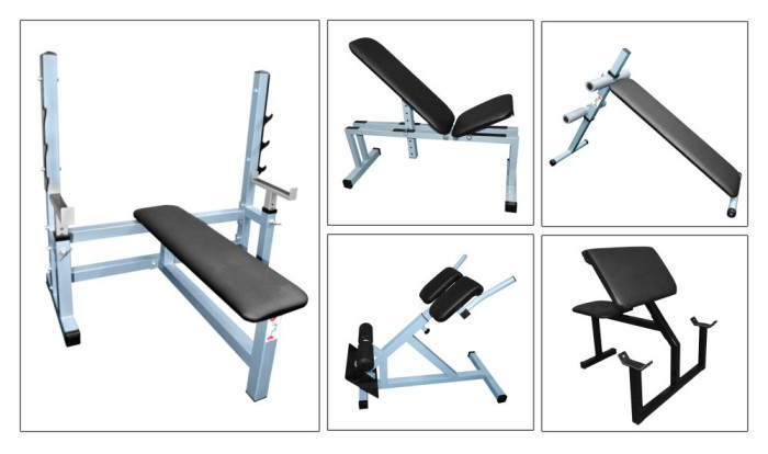 Набір олімпійських лавок RN Olympic pro (жим, Скотта, прес, гіперекстензія), укр, укр