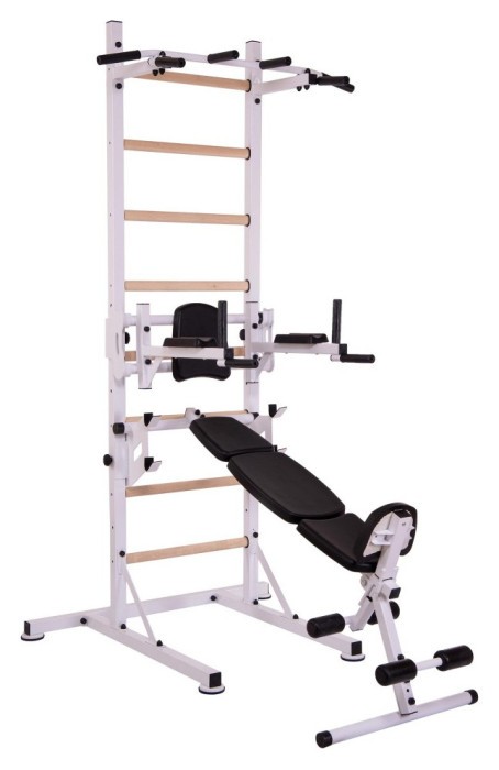 Шведська стінка-стійка пересувна з лавкою для преса Універсал Wood PRO L-2410, укр, укр