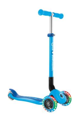 Самокат GLOBBER серии PRIMO FOLDABLE LIGHTS, голубой, колеса с подсветкой, 50кг, 3+