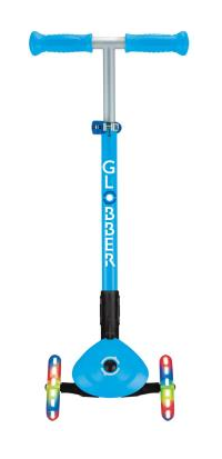 Самокат GLOBBER серии PRIMO FOLDABLE LIGHTS, голубой, колеса с подсветкой, 50кг, 3+