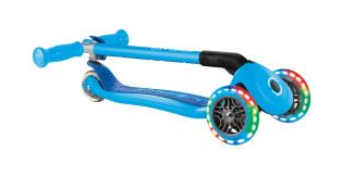 Самокат GLOBBER серии PRIMO FOLDABLE LIGHTS, голубой, колеса с подсветкой, 50кг, 3+