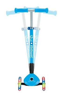 Самокат GLOBBER серии PRIMO FOLDABLE LIGHTS, голубой, колеса с подсветкой, 50кг, 3+