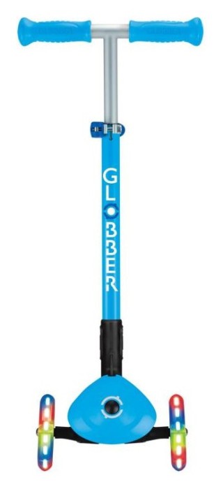 Самокат GLOBBER серії PRIMO FOLDABLE LIGHTS, блакитний, колеса з підсвіткою, 50кг, 3+, укр, укр