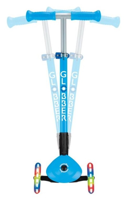 Самокат GLOBBER серії PRIMO FOLDABLE LIGHTS, блакитний, колеса з підсвіткою, 50кг, 3+, укр, укр