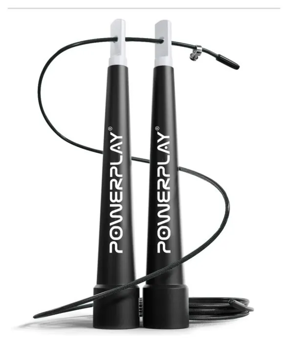 Скакалка швидкісна PowerPlay 4202 Ultra Speed Rope Чорна (2,9m.)