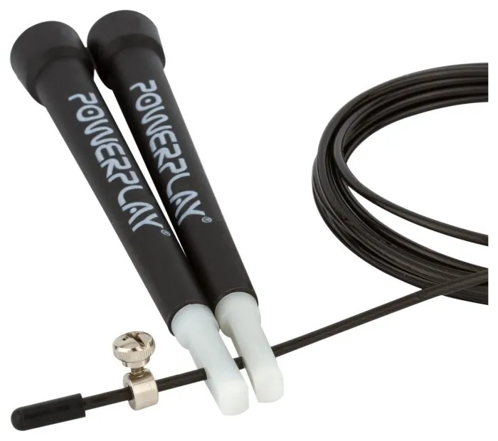 Скакалка швидкісна PowerPlay 4202 Ultra Speed Rope Чорна (2,9m.)