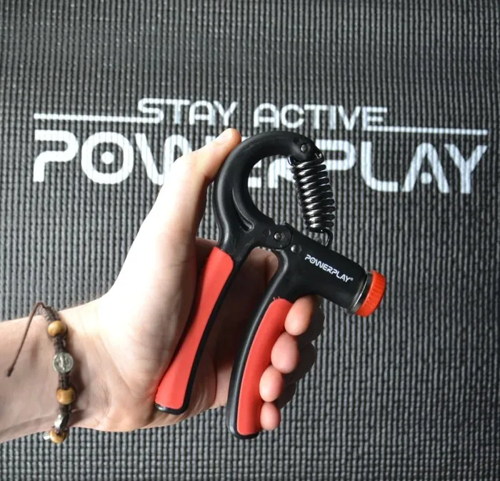 Эспандер кистевой PowerPlay PP-4323 с регулируемой нагрузкой 10-40 кг. Strength Grip Черно-красный