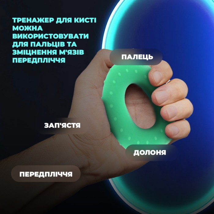 Эспандер кистевой силиконовый PowerPlay PP-4338 Hand Grip Medium 20 кг. Зеленый