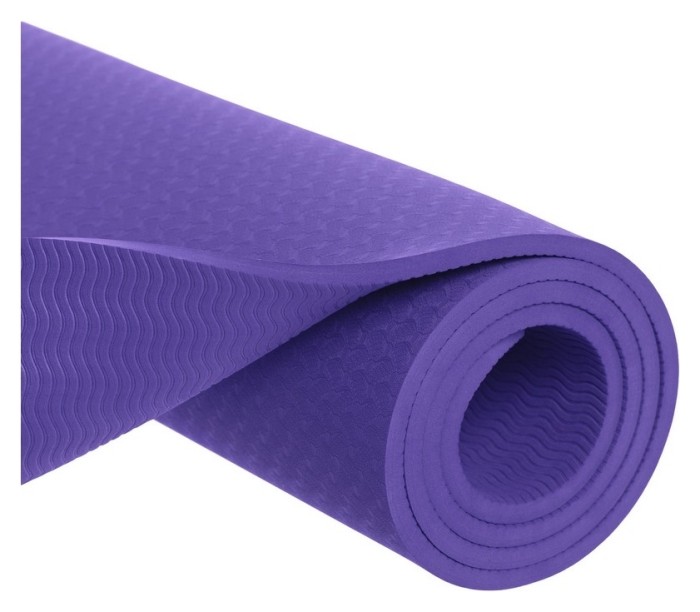 Килимок для фітнесу та йоги TPE+TC SP-Planeta FI-6336 (183x61x0,8см), бузковий, укр, укр