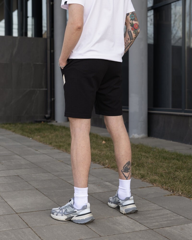 Чоловічі чорні шорти прямого крою весна/літо Pobedov Hype, укр, укр