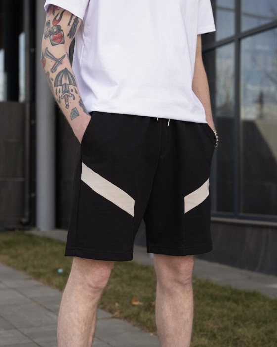 Чоловічі чорні шорти прямого крою весна/літо Pobedov Hype, укр, укр