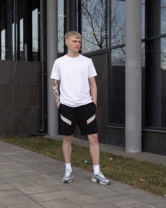 Чоловічі чорні шорти прямого крою весна/літо Pobedov Hype, укр, укр