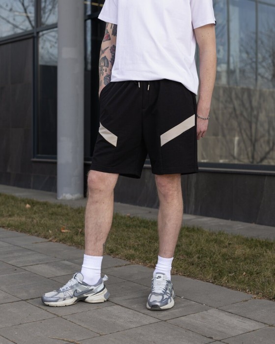 Чоловічі чорні шорти прямого крою весна/літо Pobedov Hype, укр, укр