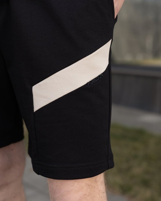 Чоловічі чорні шорти прямого крою весна/літо Pobedov Hype, укр, укр