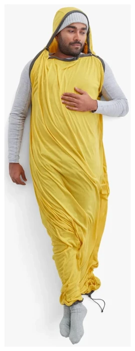 Вкладиш в спальник Sea to Summit Reactor Sleeping Bag Liner, Sulfur Yellow, Standart, Mummy w/ Drawcord, 198 см
