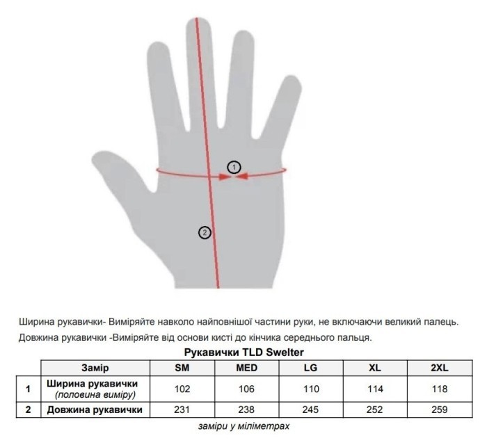 Вело рукавички TLD Swelter Glove [Charcoal] Розмір XXL, укр, укр