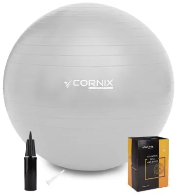 М'яч для фітнесу (фітбол) Cornix 85 см Anti-Burst XR-0368 Silver