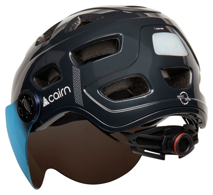 Велошлем Cairn Quartz Visor LED USB shiny shadow